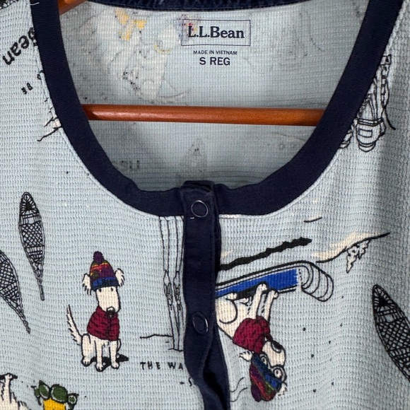 LL Bean one piece waffle knit pajamas union suit smalll. Excellent condition - Picture 4 of 5
